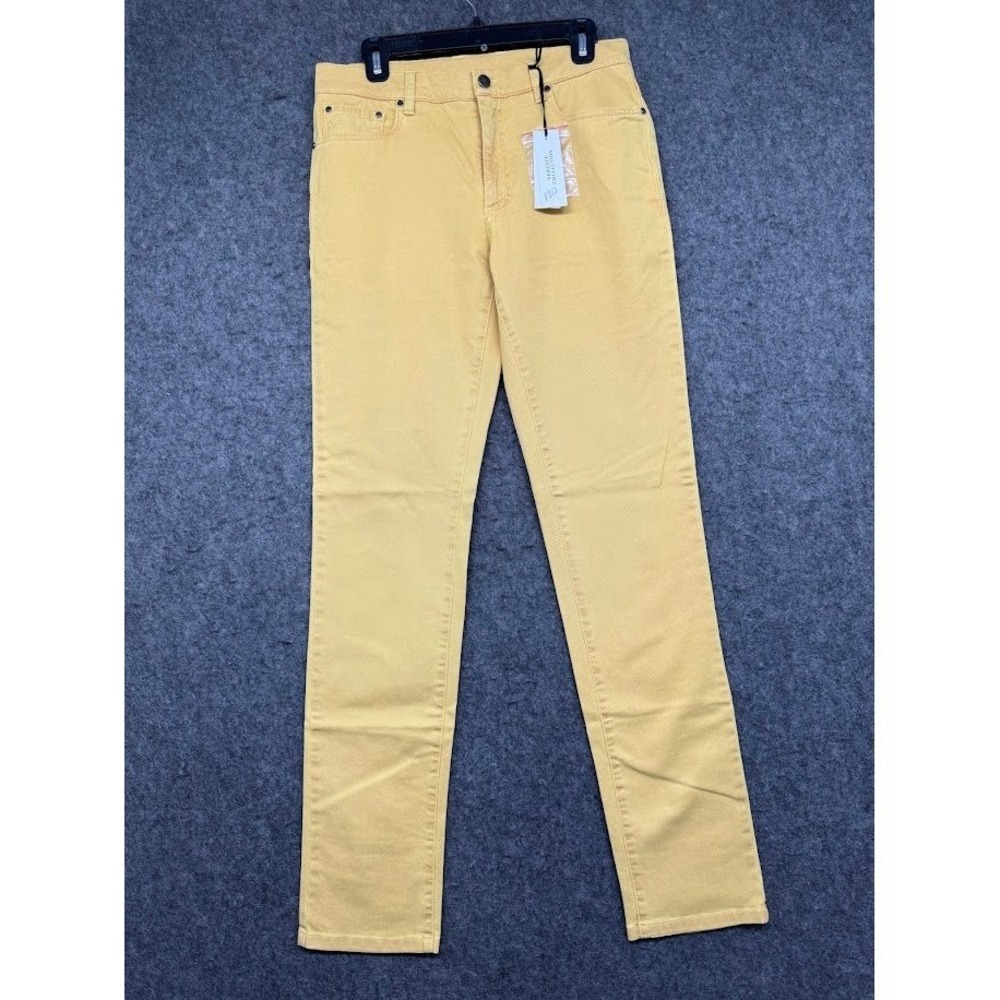 Versace Collection Mens IT 32 US 32 Yellow Slim Jeans Medusa NWT Made Italy